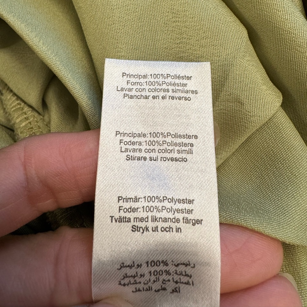 NWT Pretty Little Thing GREEN PRINT CHIFFON RUCHED DRAPE MIDI DRESS 2 - Picture 10 of 10